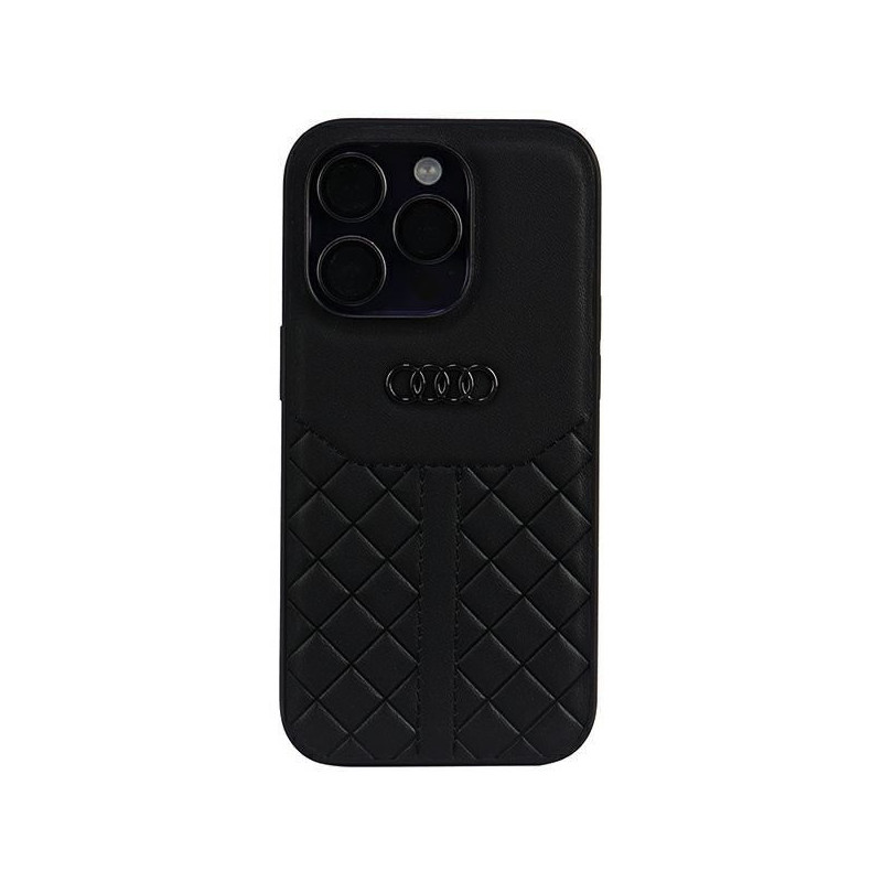 Audi Genuine Leather Case for iPhone 14 Pro schwarz