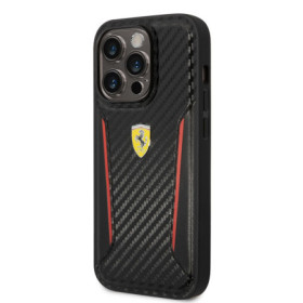 Ferrari PU Carbon Hard Case for iPhone 14 Pro Max black