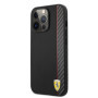 Ferrari Smooth and Carbon Effect Hard Case for iPhone 13 Pro schwarz