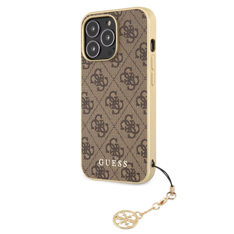 Guess 4G Charms Case for iPhone 13 Pro Max braun