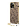 Guess 4G Charms Case for iPhone 14 Pro Max brown