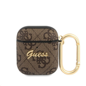 Guess 4G Script PC/PU Case for AirPods 1/2 braun