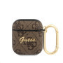Guess 4G Script PC/PU Pouzdro pro Airpods 1/2 hnědá