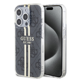 Guess IML 4G Stripe Case for iPhone 15 Pro Max schwarz