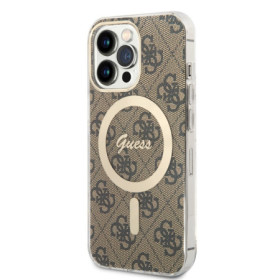 Guess IML 4G MagSafe Case for iPhone 13 Pro brown