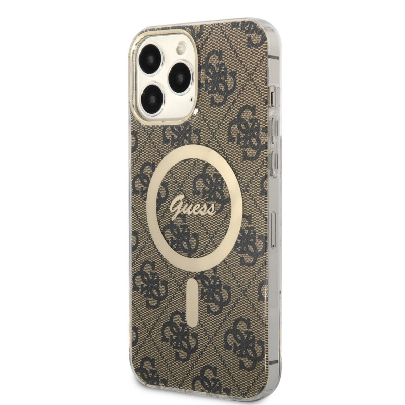 Guess IML 4G MagSafe Case for iPhone 13 Pro Max barna