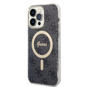 Guess IML 4G MagSafe Case for iPhone 15 Pro Max schwarz