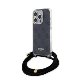 Guess IML 4G Printed Crossbody pouzdro pro iPhone 15 Pro černá