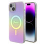 Guess IML Iridescent Script MagSafe pouzdro pro iPhone 15 růžová