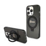Guess IML Ring Stand Glitter MagSafe Case for iPhone 15 Pro Max schwarz