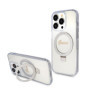 Guess IML Ring Stand Glitter MagSafe Case for iPhone 15 Pro Max transparent