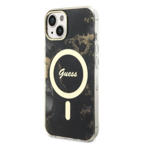 Guess Marble IML MagSafe Compatible Case for iPhone 13 black