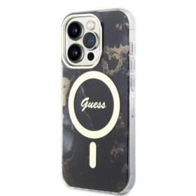 Guess Marble IML MagSafe Kompatibilní pouzdro pro iPhone 13 Pro černá