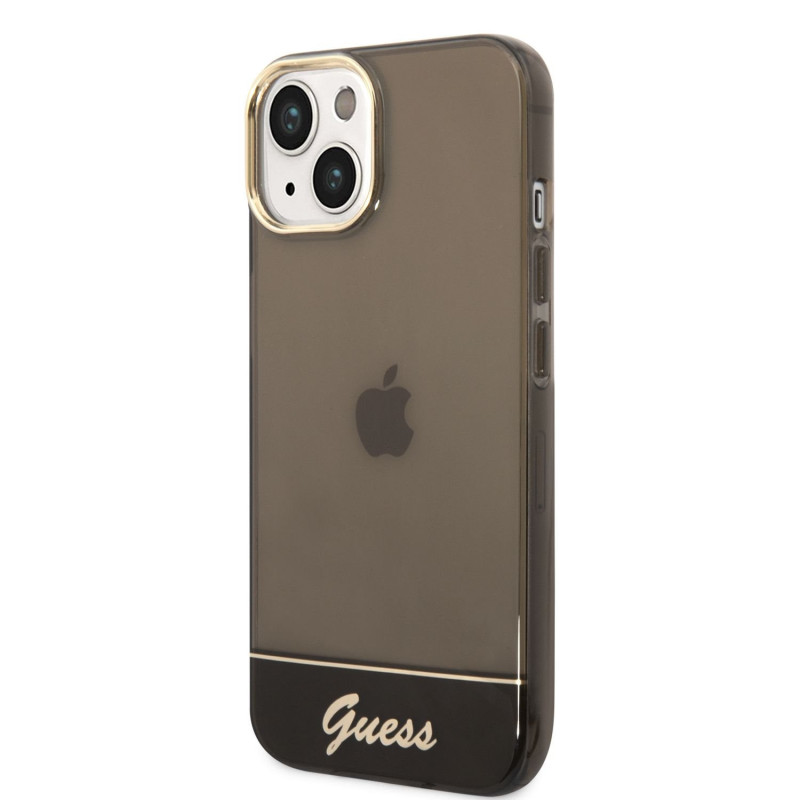 Guess PC/TPU Camera Outline Translucent Case for iPhone 14 Plus black