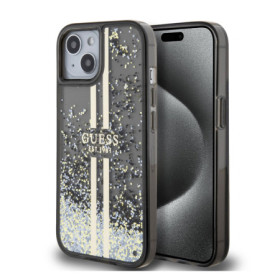 Guess PC/TPU Liquid Glitter Stripe pouzdro pro iPhone 15 černá