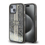 Guess PC/TPU Liquid Glitter Stripe Case for iPhone 15 schwarz