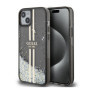 Guess PC/TPU Liquid Glitter Stripe Case for iPhone 15 Plus fekete