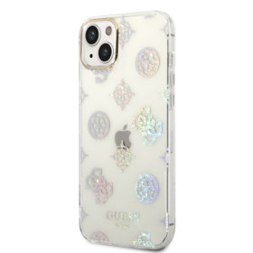 Guess PC/TPU Peony Glitter Case for iPhone 14 Plus white