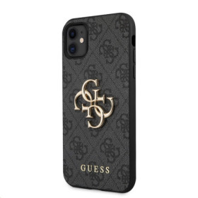 Guess PU 4G Metal Logo Case for iPhone 11 gray