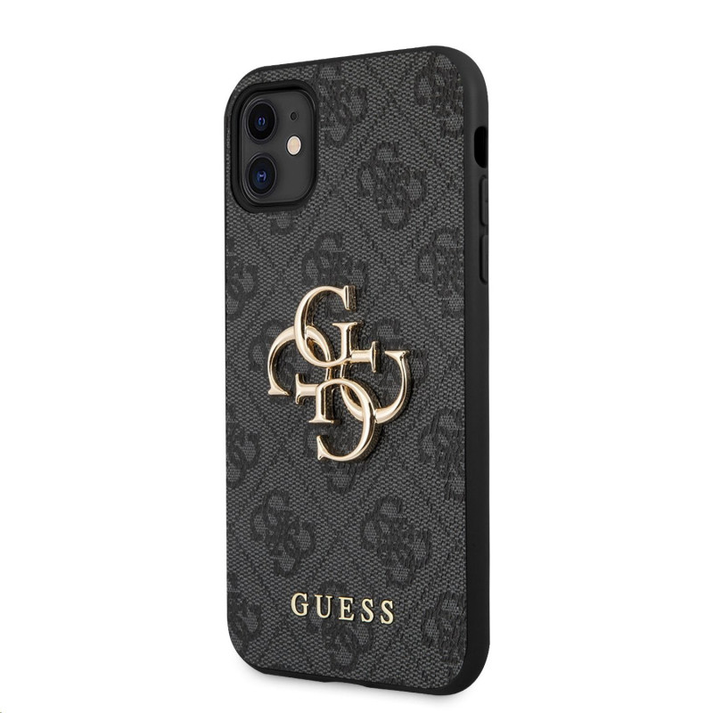 Guess PU 4G Metal Logo Case for iPhone 11 gray