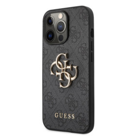 Guess PU 4G Metal Logo Case for iPhone 13 Pro Max grau