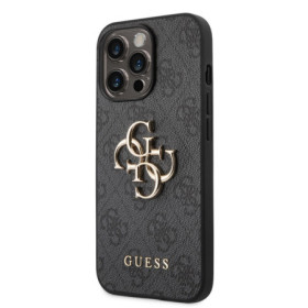 Guess PU 4G Metal Logo Case for iPhone 14 Pro Max grau