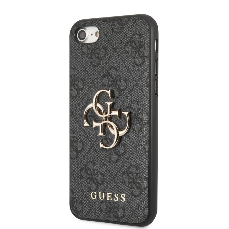 Guess PU 4G Metal Logo pouzdro pro iPhone 7/8/SE2020/SE2022 šedá