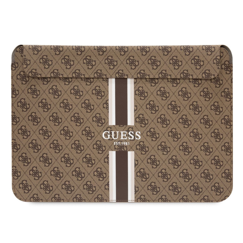 Guess PU 4G Printed Stripes Computer Sleeve 13/14" hnědá