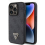 Guess PU 4G Strass Triangle Metal Logo Case for iPhone 15 Pro schwarz
