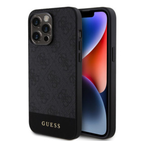 Guess PU 4G Stripe MagSafe Case for iPhone 15 Pro schwarz