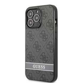 Guess PU 4G Stripe pouzdro pro iPhone 13 Pro šedá