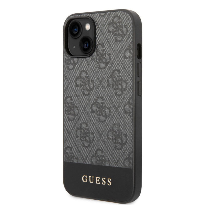 Guess PU 4G Stripe Case for iPhone 14 Plus grau