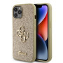 Guess PU Fixed Glitter 4G Metal Logo Case for iPhone 12/12 Pro gold
