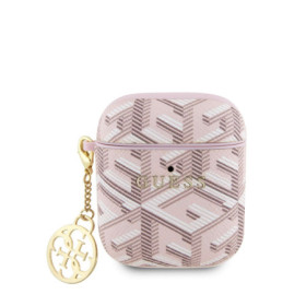 Guess PU G Cube Charm Pouzdro pro AirPods 1/2 růžová