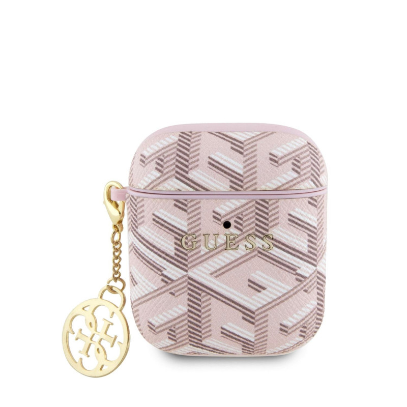 Guess PU G Cube Charm Pouzdro pro AirPods 1/2 růžová