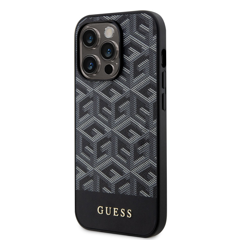 Guess PU G Cube MagSafe puzdro pre iPhone 13 Pro čierna