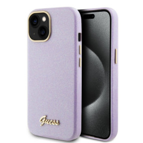 Guess PU Glitter Full Wrapped pouzdro pro iPhone 15 Lilac
