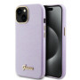 Guess PU Glitter Full Wrapped pouzdro pro iPhone 15 Lilac
