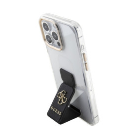 Guess PU Grip Stand 4G Metal Logo pouzdro pro iPhone 15 Pro Max černá