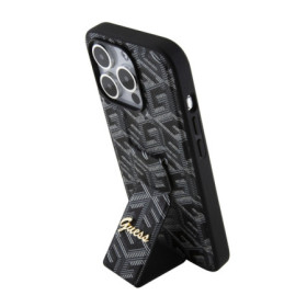 Guess PU Grip Stand G Cube pouzdro pro iPhone 15 Pro Max černá