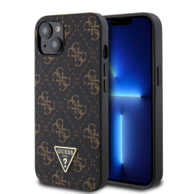 Guess PU Leather 4G Triangle Metal Logo pouzdro pro iPhone 13 černá