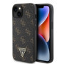 Guess PU Leather 4G Triangle Metal Logo Case for iPhone 14 black