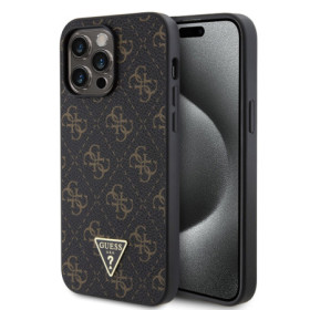 Guess PU Leather 4G Triangle Metal Logo pouzdro pro iPhone 14 Pro Max černá