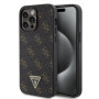 Guess PU Leather 4G Triangle Metal Logo Case for iPhone 14 Pro Max schwarz