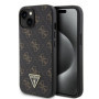 Guess PU Leather 4G Triangle Metal Logo Case for iPhone 15 schwarz