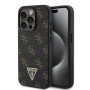 Guess PU Leather 4G Triangle Metal Logo pouzdro pro iPhone 15 Pro černá