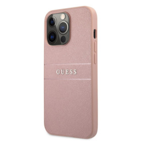 Guess PU Leather Saffiano pouzdro pro iPhone 13 Pro růžová