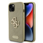Guess PU Perforated 4G Glitter Metal Logo Case for iPhone 13 gold