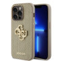 Guess PU Perforated 4G Glitter Metal Logo Case for iPhone 15 Pro gold