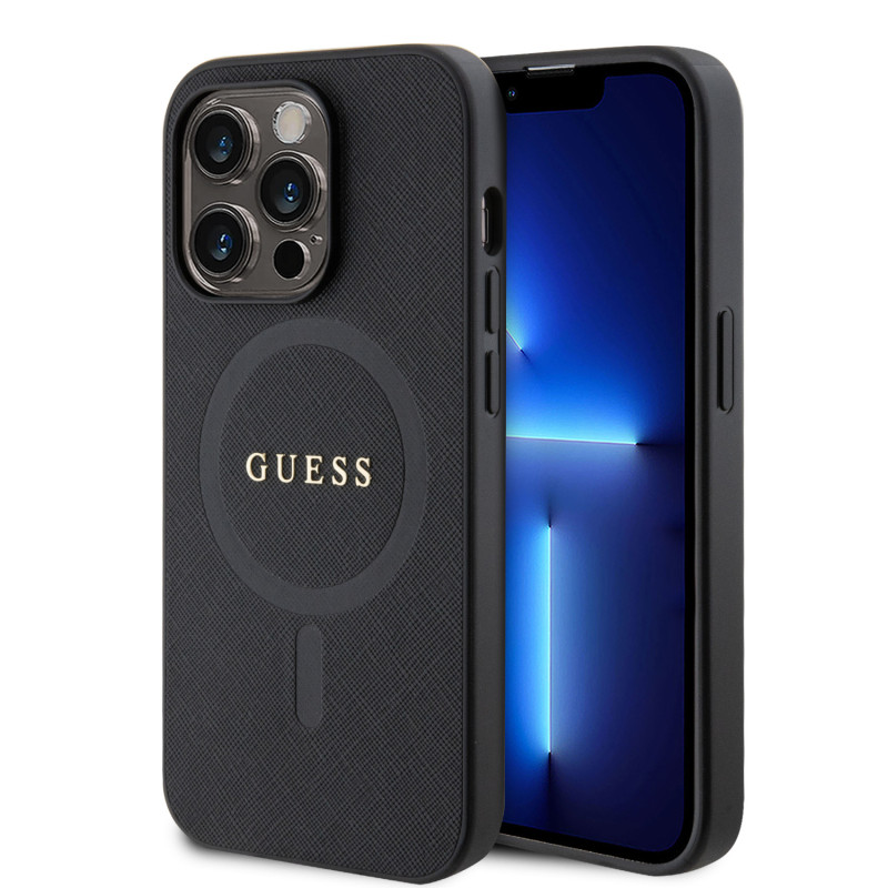 Guess PU Saffiano MagSafe pouzdro pro iPhone 15 Pro Max černá